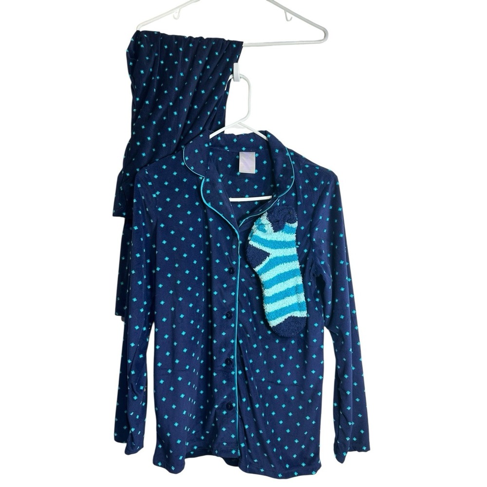secret treasures womens pajamas top‎ pants socks outfit set size small 4 6